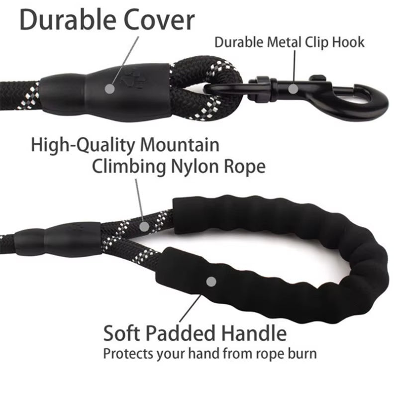 1.5M Pet Leash with Reflective & Comfortable Padded Handle for Small, Medium and Large Dogs